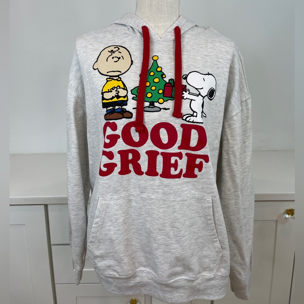 Peanuts Gray Hoodie with Red Accents